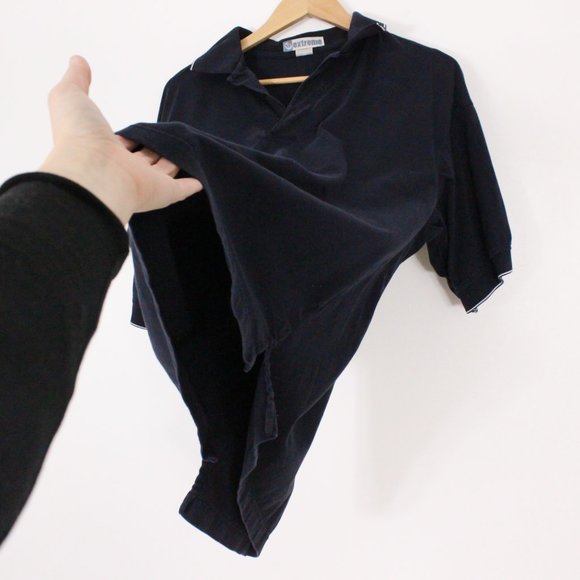 *Extreme Black Polo with White Stripes - Picture 4 of 5